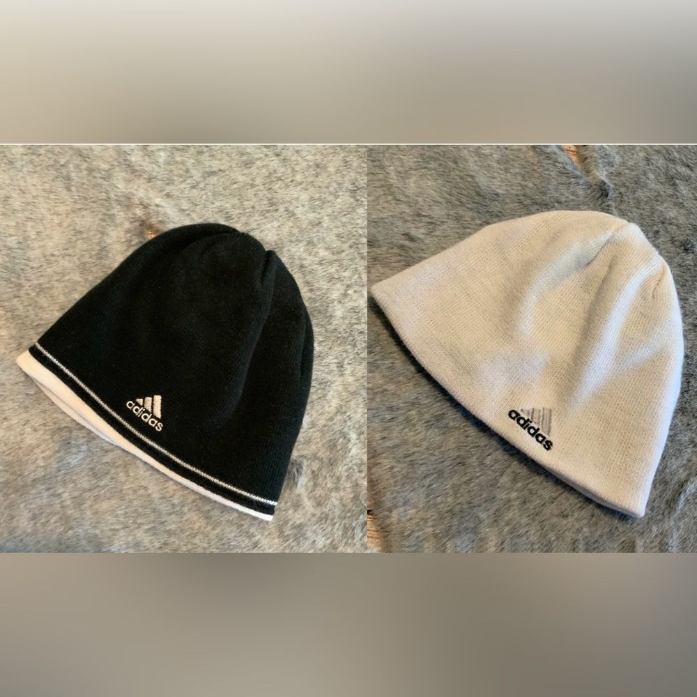 Adidas Baby/Toddler Reversible Black & White Knit Beanie